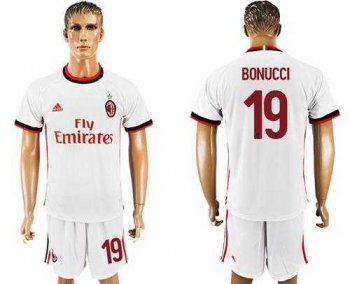 AC Milan #19 Bonucci White Soccer Club Jersey