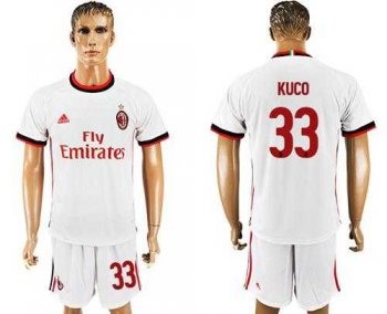 AC Milan #33 Kuco Away Soccer Club Jersey