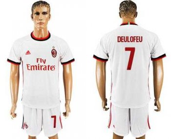 AC Milan #7 Deulofeu Away Soccer Club Jersey