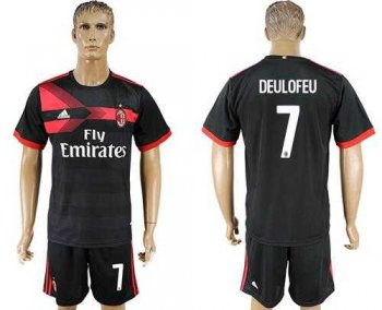 AC Milan #7 Deulofeu Away Soccer Club Jersey