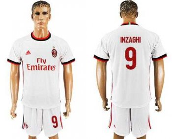 AC Milan #9 Inzaghi Away Soccer Club Jersey