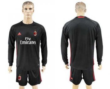 AC Milan Blank Black Goalkeeper Long Sleeves Soccer Club Jersey