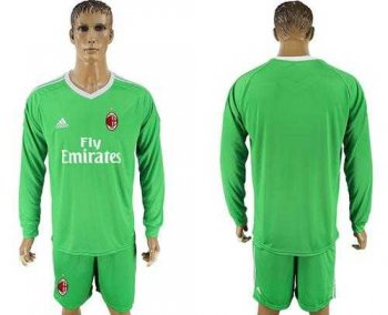 AC Milan Blank Green Goalkeeper Long Sleeves Soccer Club Jersey