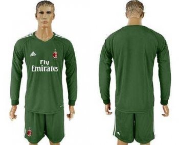 AC Milan Blank Green Goalkeeper Long Sleeves Soccer Club Jersey