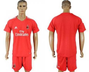 AC Milan Blank Red Goalkeeper Soccer Club Jersey