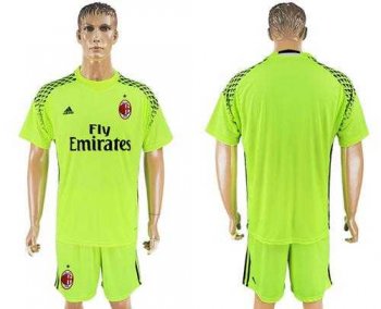 AC Milan Blank Shiny Green Goalkeeper Soccer Club Jersey