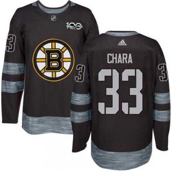 Adidas Boston Bruins #33 Zdeno Chara Black 1917-2017 100th Anniversary Stitched NHL