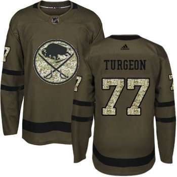 Adidas Buffalo Sabres #77 Pierre Turgeon Green Salute to Service Stitched NHL Jersey