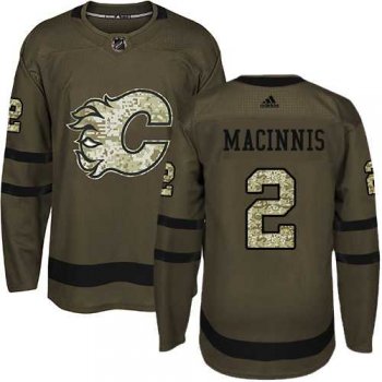 Adidas Calgary Flames #2 Al MacInnis Green Salute to Service Stitched NHL