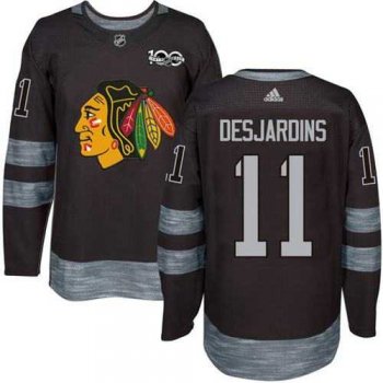 Adidas Chicago Blackhawks #11 Andrew Desjardins Black 1917-2017 100th Anniversary Stitched NHL