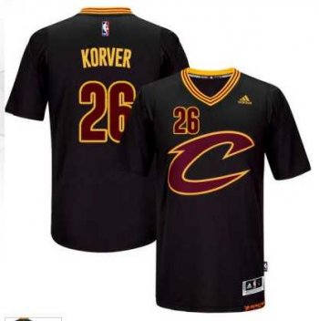 adidas Cleveland Cavaliers #26 Kyle Korver Black Short Sleeve Swingman Jersey