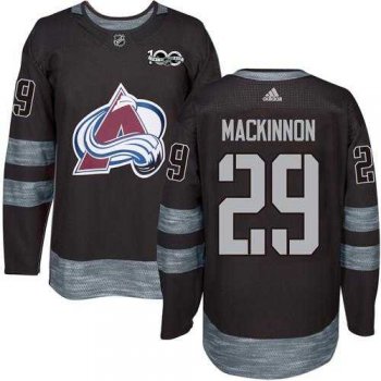 Adidas Colorado Avalanche #29 Nathan MacKinnon Black 1917-2017 100th Anniversary Stitched NHL