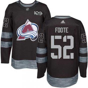 Adidas Colorado Avalanche #52 Adam Foote Black 1917-2017 100th Anniversary Stitched NHL