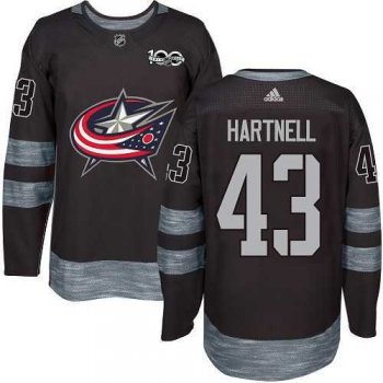 Adidas Columbus Blue Jackets #43 Scott Hartnell Black 1917-2017 100th Anniversary Stitched NHL Jersey