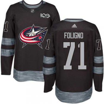 Adidas Columbus Blue Jackets #71 Nick Foligno Black 1917-2017 100th Anniversary Stitched NHL