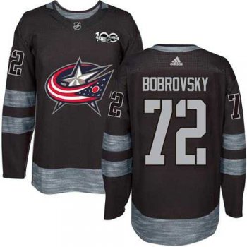 Adidas Columbus Blue Jackets #72 Sergei Bobrovsky Black 1917-2017 100th Anniversary Stitched NHL