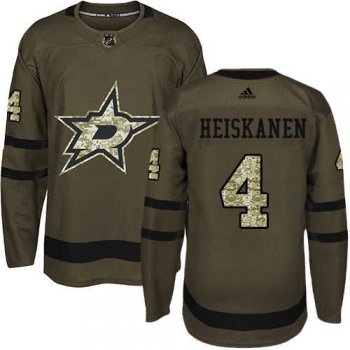 Adidas Dallas Stars #4 Miro Heiskanen Green Salute to Service Stitched NHL