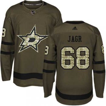 Adidas Dallas Stars #68 Jaromir Jagr Green Salute to Service Stitched NHL Jersey