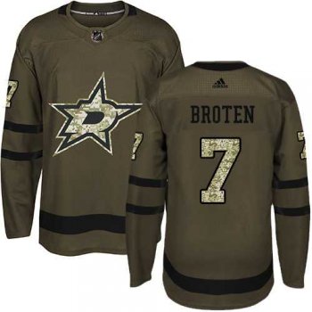 Adidas Dallas Stars #7 Neal Broten Green Salute to Service Stitched NHL Jersey