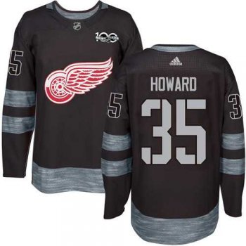 Adidas Detroit Red Wings #35 Jimmy Howard Black 1917-2017 100th Anniversary Stitched NHL