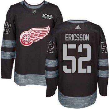 Adidas Detroit Red Wings #52 Jonathan Ericsson Black 1917-2017 100th Anniversary Stitched NHL