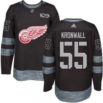 Adidas Detroit Red Wings #55 Niklas Kronwall Black 1917-2017 100th Anniversary Stitched NHL