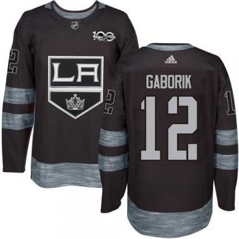 Adidas Los Angeles Kings #12 Marian Gaborik Black 1917-2017 100th Anniversary Stitched NHL