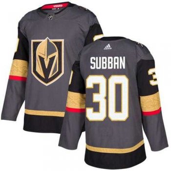 Adidas Men's Adidas Vegas Golden Knights #30 Malcolm Subban Grey Home Authentic Stitched NHL Jersey