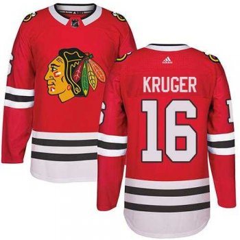 Adidas Men's Chicago Blackhawks #16 Marcus Kruger Red Home Authentic Stitched NHL Jersey