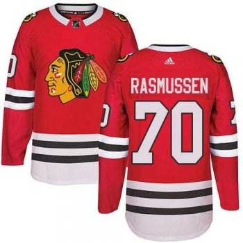 Adidas Men's Chicago Blackhawks #70 Dennis Rasmussen Red Home Authentic Stitched NHL Jersey