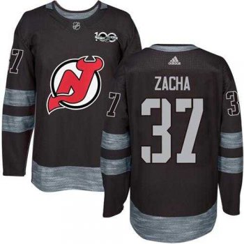 Adidas Men's New Jersey Devils #37 Pavel Zacha Black 1917-2017 100th Anniversary Stitched NHL Jersey