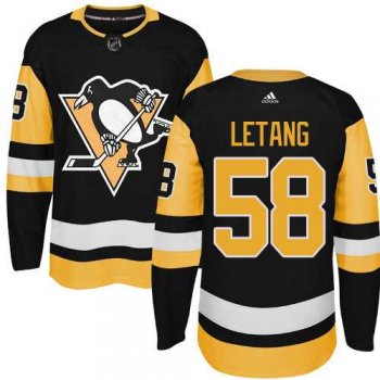 Adidas Men's Pittsburgh Penguins #58 Kris Letang Black Alternate Authentic Stitched NHL Jersey