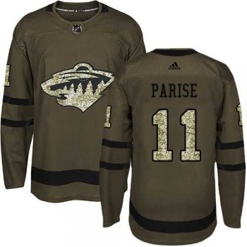 Adidas Minnesota Wild #11 Zach Parise Green Salute to Service Stitched NHL Jersey