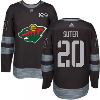 Adidas Minnesota Wild #20 Ryan Suter Black 1917-2017 100th Anniversary Stitched NHL