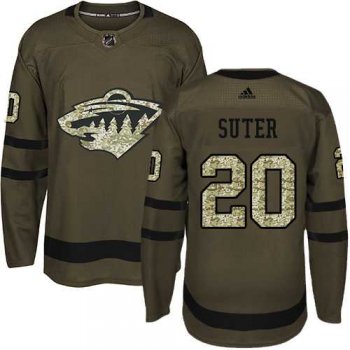 Adidas Minnesota Wild #20 Ryan Suter Green Salute to Service Stitched NHL Jersey