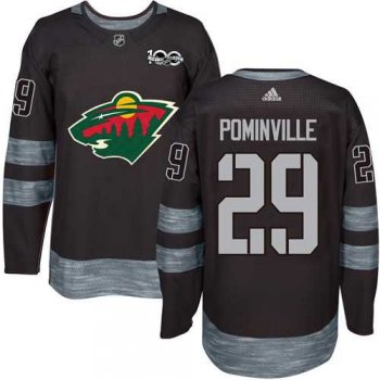 Adidas Minnesota Wild #29 Jason Pominville Black 1917-2017 100th Anniversary Stitched NHL