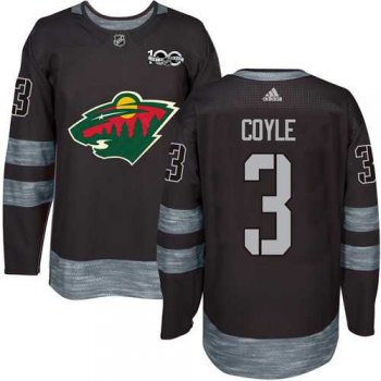 Adidas Minnesota Wild #3 Charlie Coyle Black 1917-2017 100th Anniversary Stitched NHL