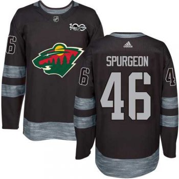 Adidas Minnesota Wild #46 Jared Spurgeon Black 1917-2017 100th Anniversary Stitched NHL