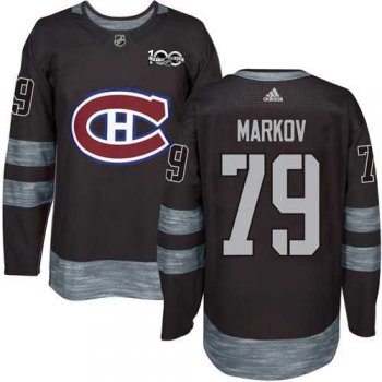 Adidas Montreal Canadiens #79 Andrei Markov Black 1917-2017 100th Anniversary Stitched NHL