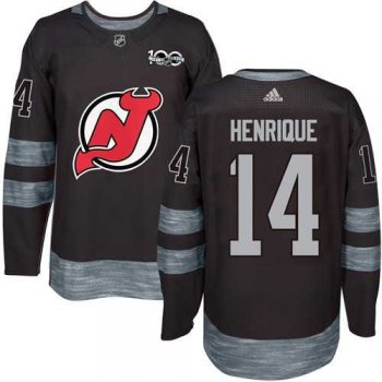 Adidas New Jersey Devils #14 Adam Henrique Black 1917-2017 100th Anniversary Stitched NHL