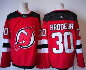 Adidas New Jersey Devils #30 Martin Brodeur Red Home Authentic Stitched NHL Jersey