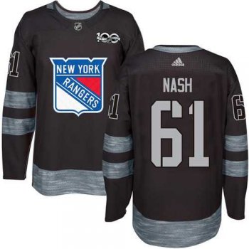 Adidas New York Rangers #61 Rick Nash Black 1917-2017 100th Anniversary Stitched NHL