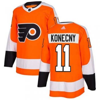 Adidas Philadelphia Flyers #11 Travis Konecny Orange Home Authentic Stitched NHL