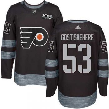 Adidas Philadelphia Flyers #53 Shayne Gostisbehere Black 1917-2017 100th Anniversary Stitched NHL