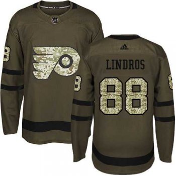 Adidas Philadelphia Flyers #88 Eric Lindros Green Salute to Service Stitched NHL