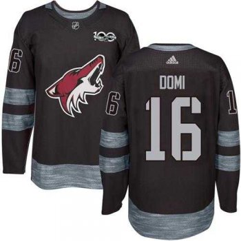 Adidas Phoenix Coyotes #16 Max Domi Black 1917-2017 100th Anniversary Stitched NHL