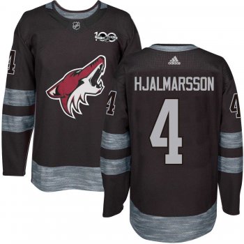 Adidas Phoenix Coyotes #4 Niklas Hjalmarsson Black 1917-2017 100th Anniversary Stitched NHL Jersey