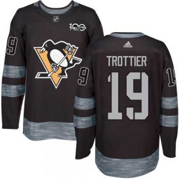 Adidas Pittsburgh Penguins #19 Bryan Trottier Black 1917-2017 100th Anniversary Stitched NHL