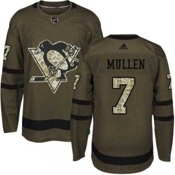 Adidas Pittsburgh Penguins #7 Joe Mullen Green Salute to Service Stitched NHL Jersey