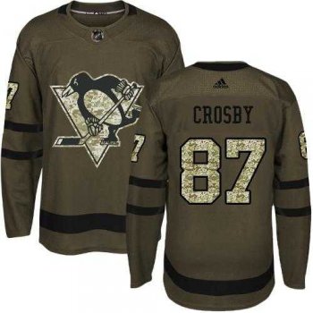 Adidas Pittsburgh Penguins #87 Sidney Crosby Green Salute to Service Stitched NHL Jersey